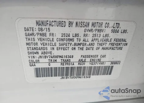 2015 Infiniti Q50 Premium из США, поврежденный, VIN JN1BV7ARXFM416349